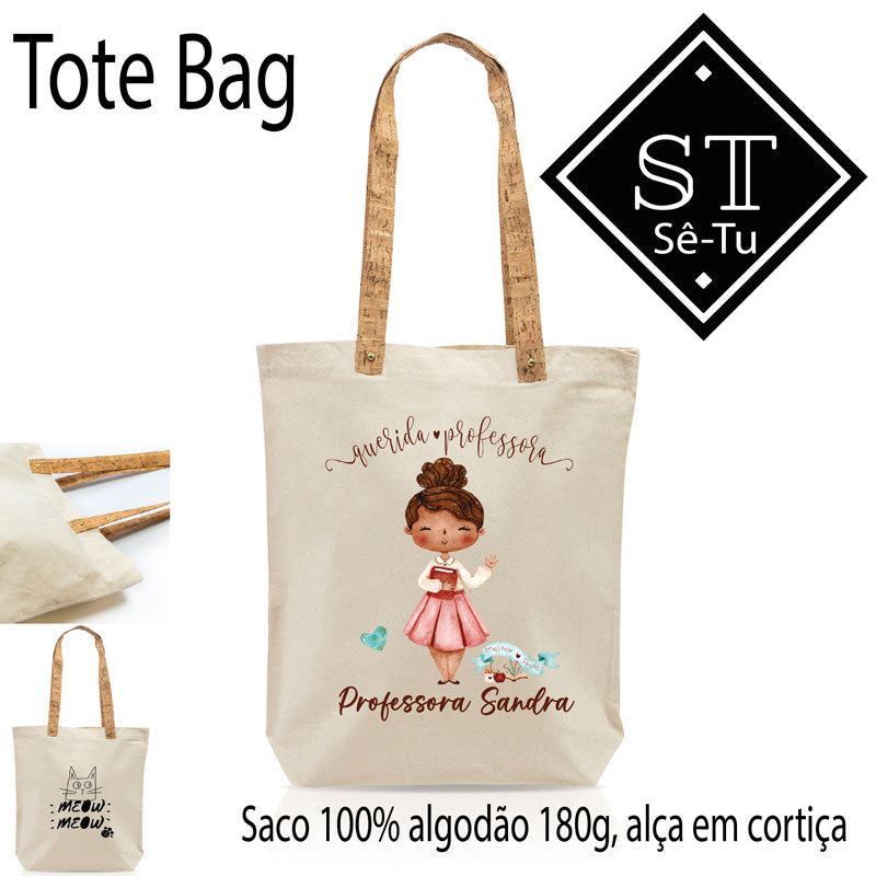 Tote Bag Alças de Cortiça Professora 1 - Sê-Tu